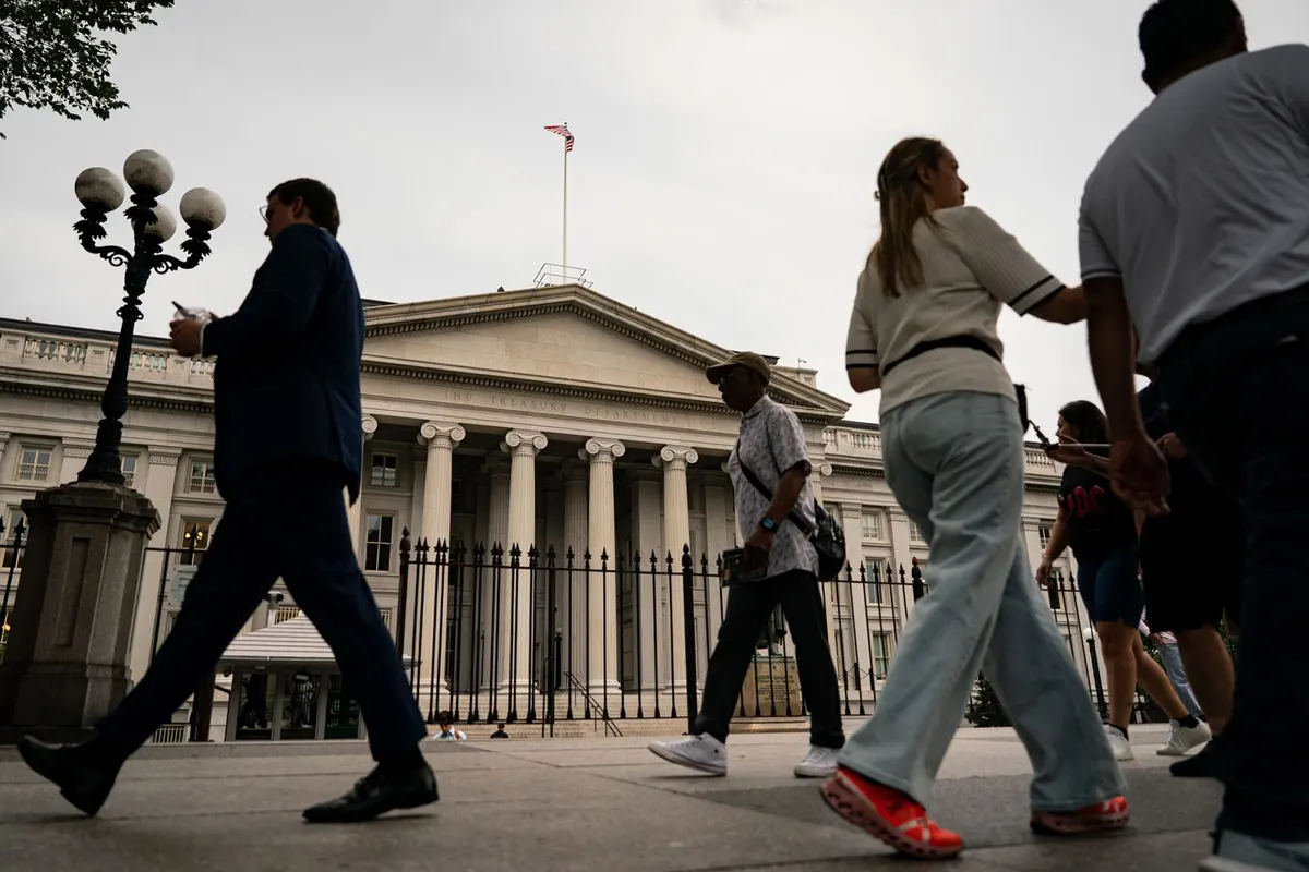 The Treasury building in Washington, DC, on August 5, 2025.